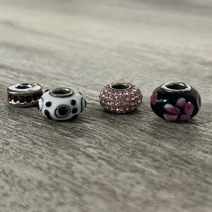 Set of Four Bead Charms Pandora-style charms
